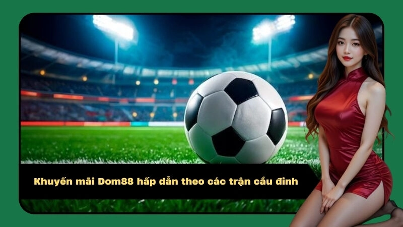 Khuyến mãi Dom88 hấp dẫn theo các trận cầu đinh